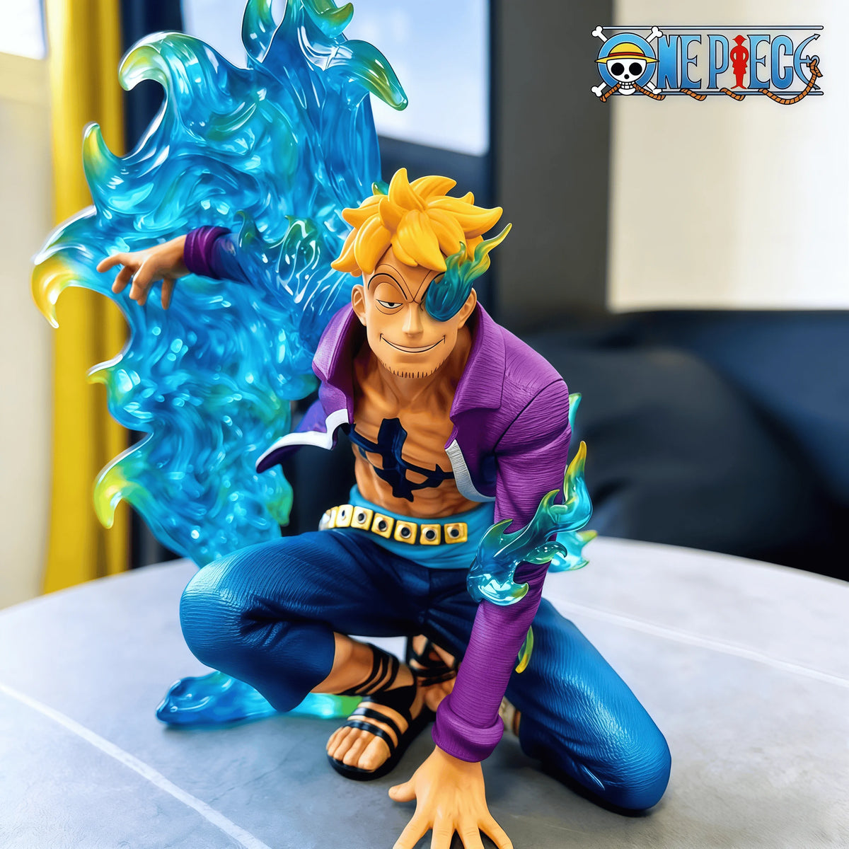 One Piece Anime Figure Marco Squatting Position Peripheral Pvc Model Scene Statue Desktop Decoration Ornaments Gift Toys