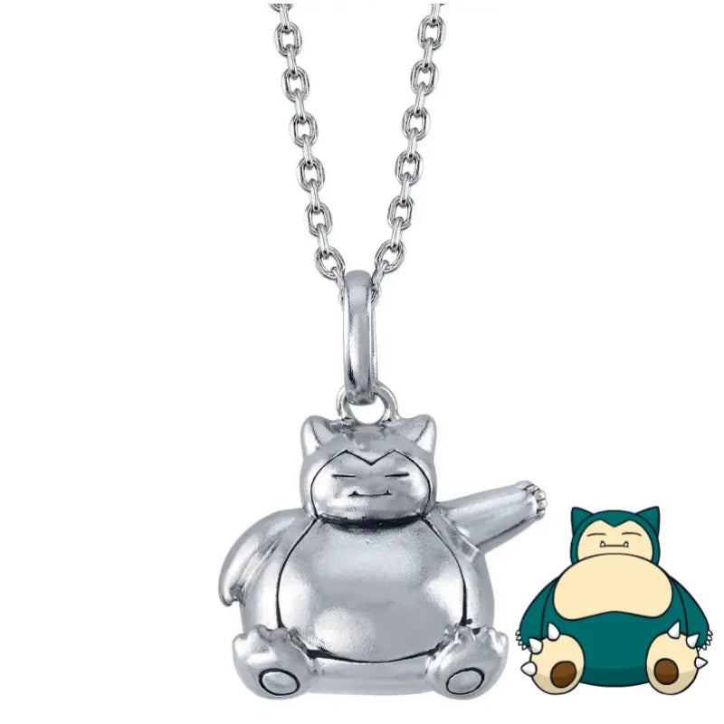New Pokemon Espeon Snorlax Gengar Mewtwo Necklace Couple Accessories Anime Peripherals Fashion Cartoon Niche Light Luxury Gifts