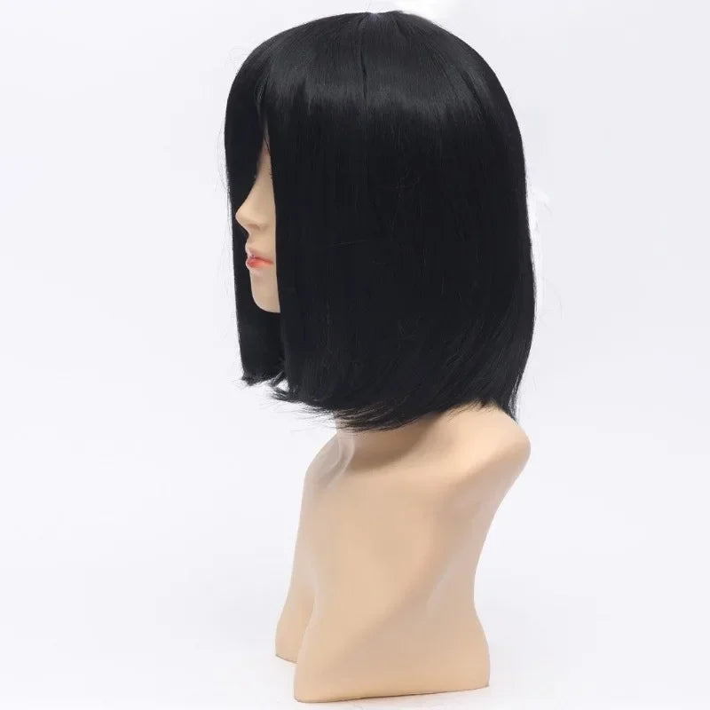Attack On Titan -Mikasa Ackerman Short Black Straight Cosplay Wig Costume Party Anime Short Synthetic Wigs