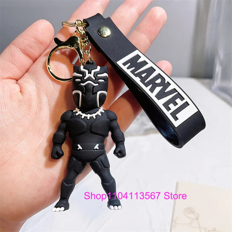 New Q Style Spider Hero Keychain Cartoon Super Heroes Deadpool Cute Doll Keyring Ornament Key Chain Pendant Kids Toys Gifts