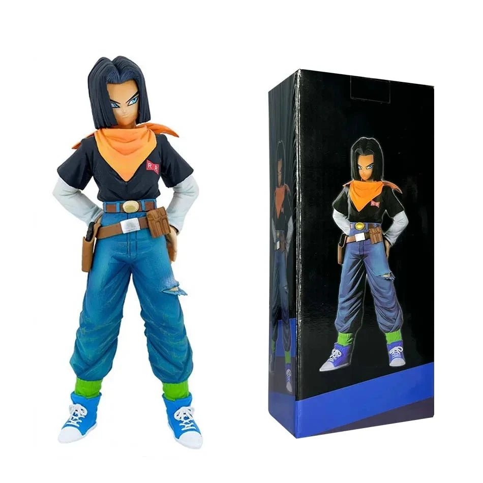 25CM Dragon Ball Z Android 17 18 Anime Figure Android 18 PVC Action Figures Collection Model Toys for Children Christmas Gifts