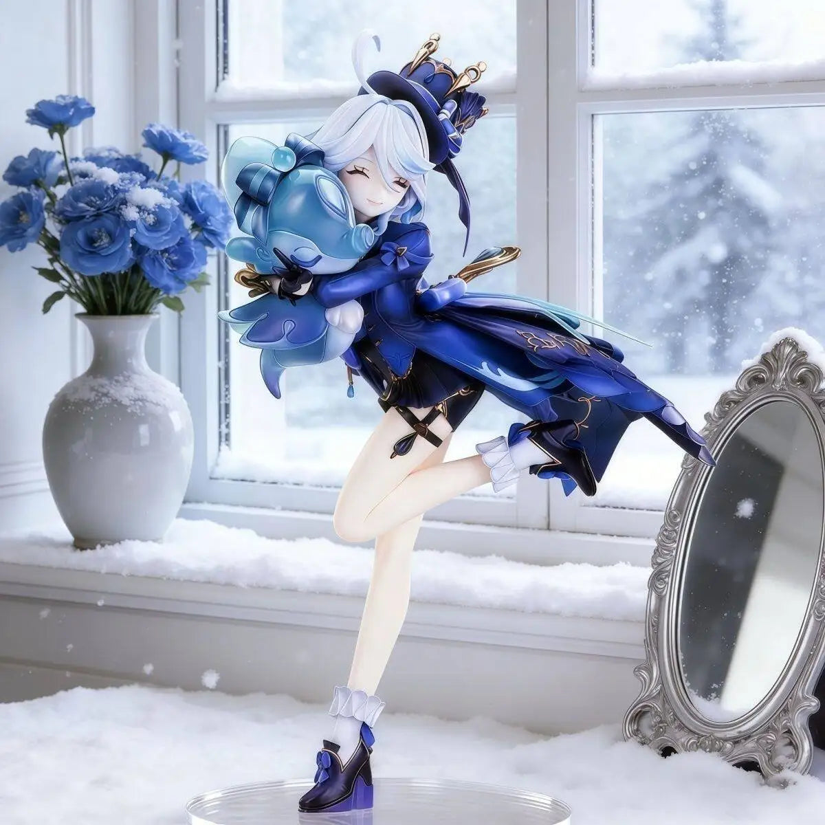 Genshin Impact Furina Figure Ganyu Figures School Uniform Ganyu Girl Figurine Pvc Statue Model Doll Ornament Collection Toy