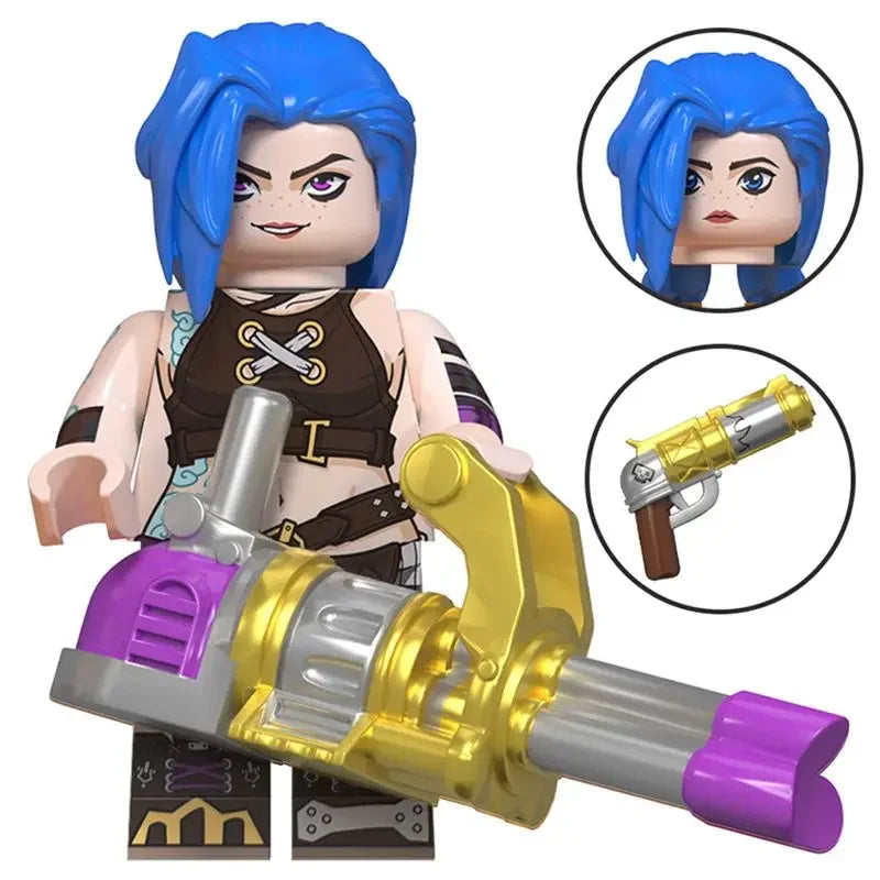 【In Stock】QD001-QD008 Arcane Figure Jinx Vi Anime Figure Jayce Viktor Figurine Statue Model Collection Q Version Decoration Toys