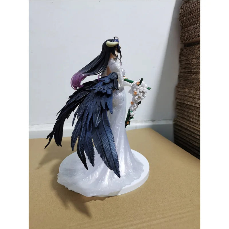25CM Anime Overlord Wedding Dress Albedo Action Figures Model Doll Collectible Toys Desktop Ornament Decoration Cartoon Fan Gift