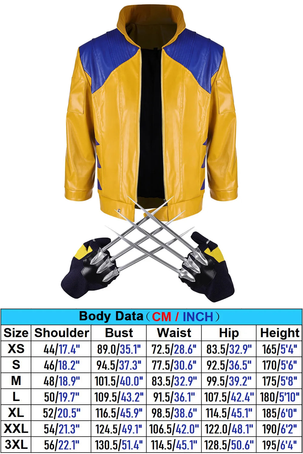 Fantasia Wolf Logan Cosplay Yellow Casual Jacket Game Rival Superhero Disfraz Costume Adult Men Halloween Carnival Party Clothes