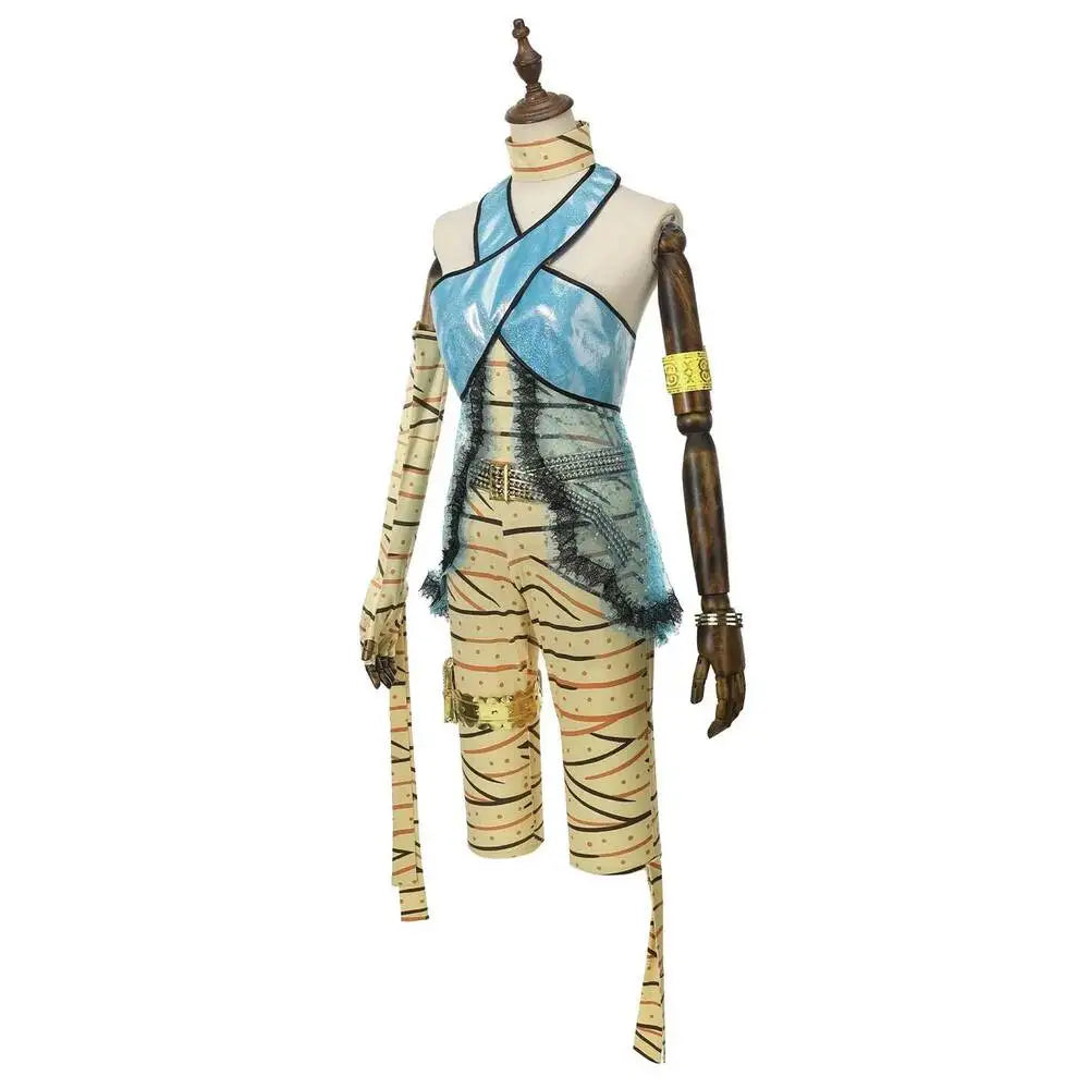Anime Cleo De Role Play Nile Sexy Women Cosplay Costumes Wig Props Blue Vest Pants Outfit Set Party Daily Stage Carnival