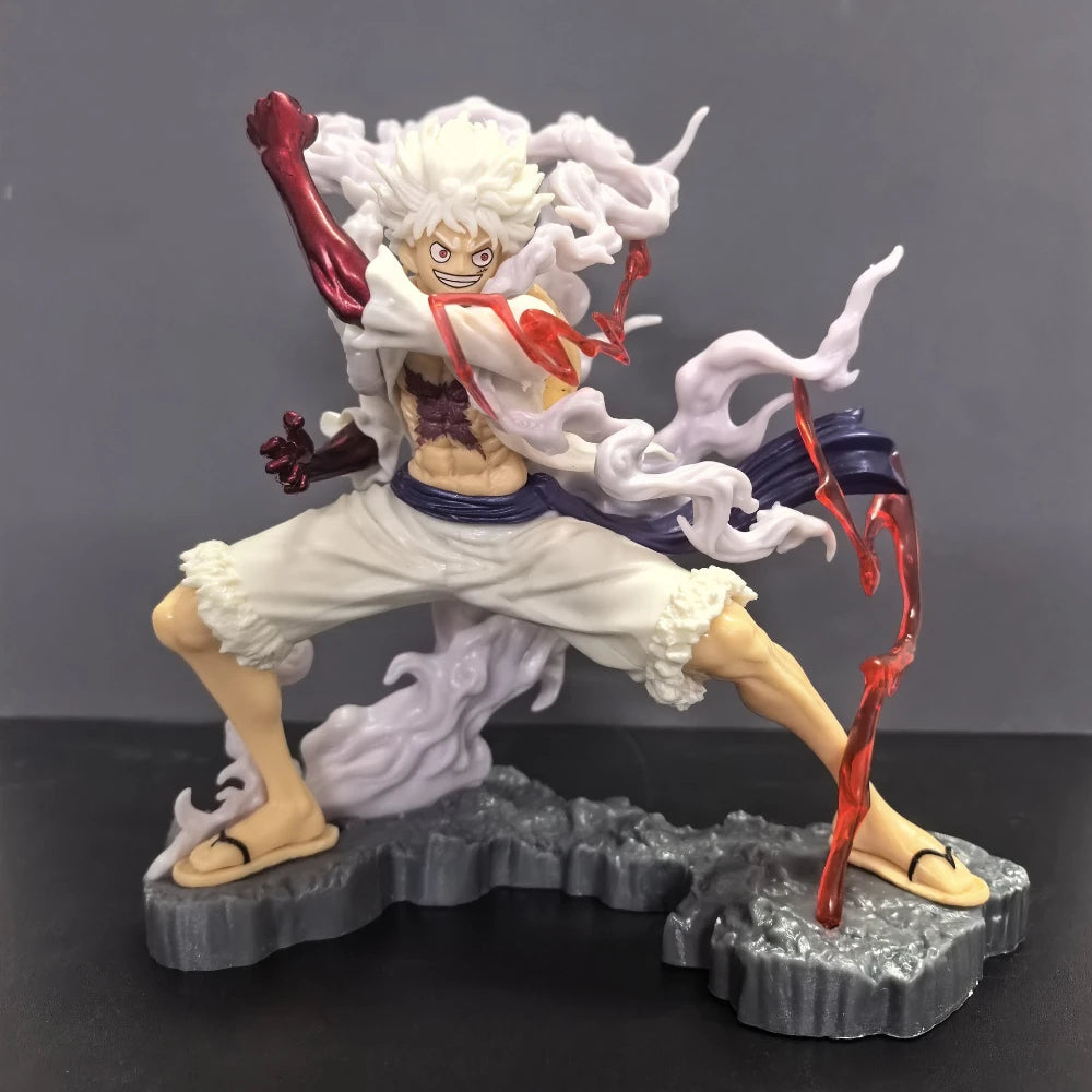 28cm/11.02in One Piece Anime Wink Studio Small Thunderbolt Nika Luffy Figures Pvc Statue Desktop Ornamen Collection Statue Model