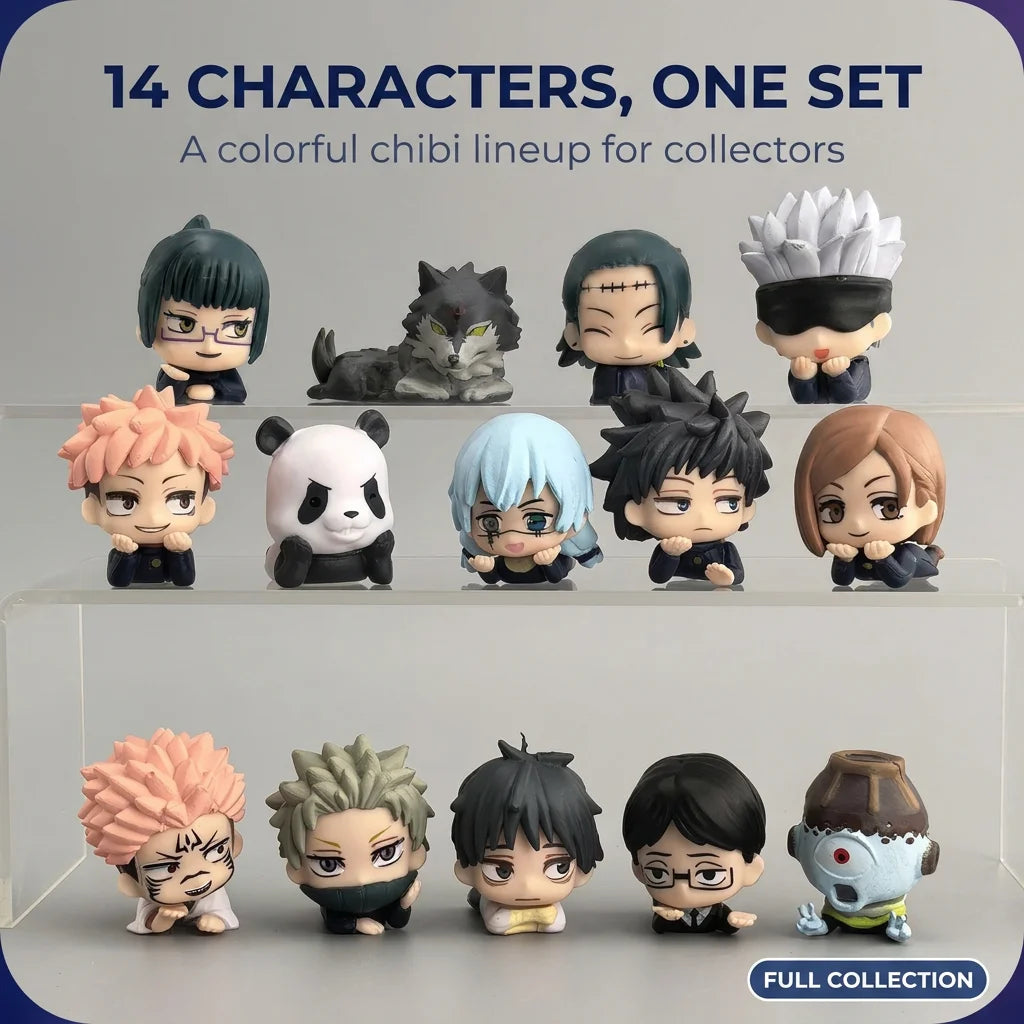 14pcs Anime 7pcs  Jujutsu Kaisen Satoru Kugisaki Sukuna Geto Suguru Gojo Itadori Yuji Megumi Figure Cute Toys Collection Model