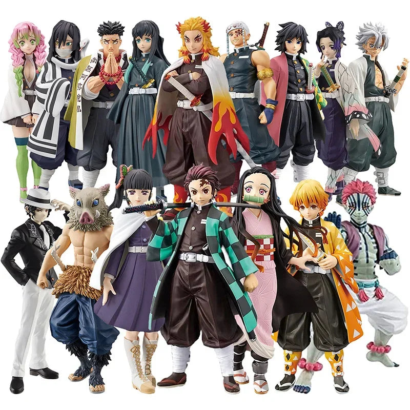 Anime Figure Demon Slayer Figures Kimetsu No Yaiba Doll Tanjiro Nezuko Zenitsu Figurine Inosuke Warrior Action Figure Model Toy