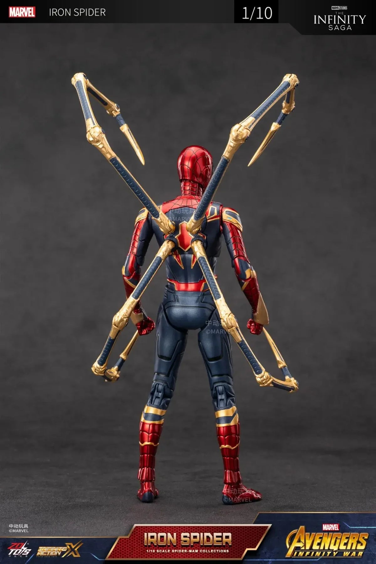 ZD Toy Iron Spider Man Advanced suit legends No Way Home Peter Parker Gold Black Red Model Action Figure Adult Collectible Toy