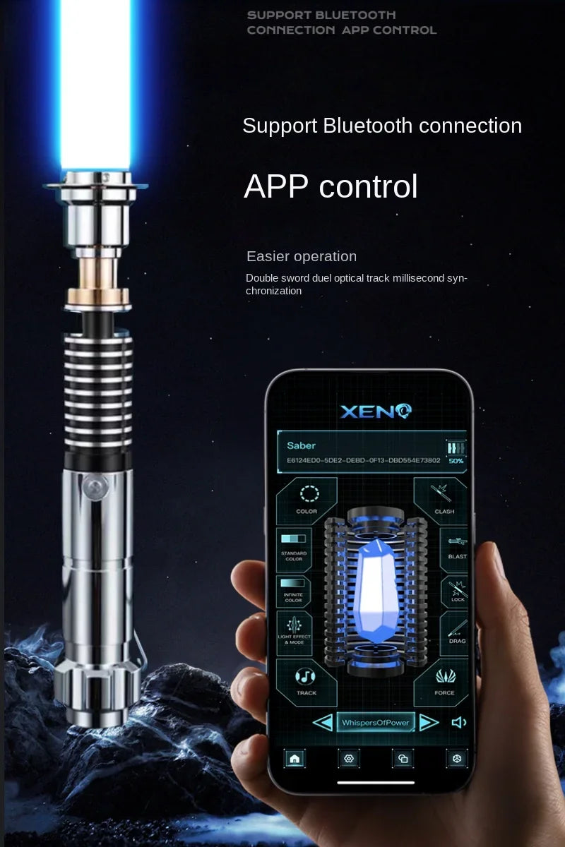 JS Upgraded RGB3.0 DK Lightsaber, Metal Hilt, Smooth Swing, Flash on Impact, Heavy Dueling Lightsaber, Cosplay Toy