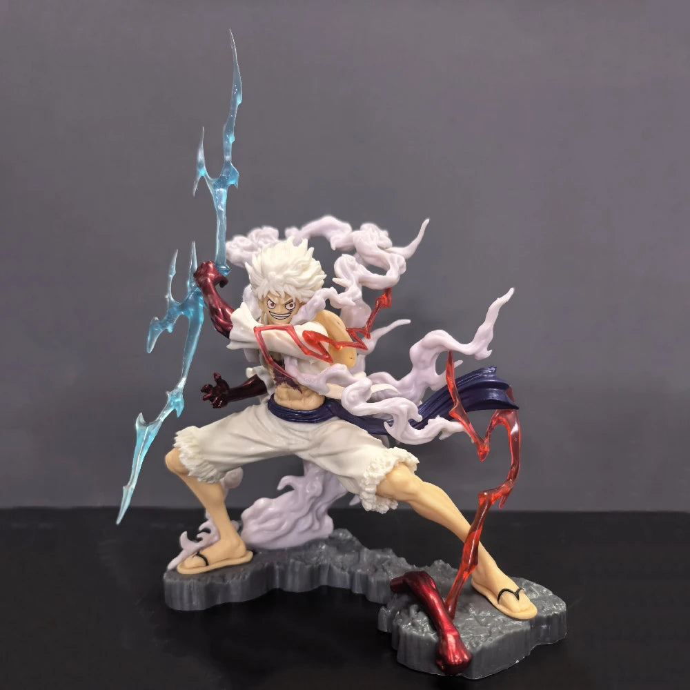 28cm/11.02in One Piece Anime Wink Studio Small Thunderbolt Nika Luffy Figures Pvc Statue Desktop Ornamen Collection Statue Model
