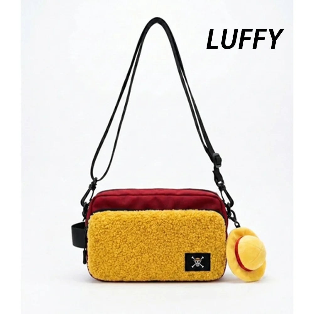 Official One Piece Anime Shoulder Bag Luffy Zoro Chopper Crossbody Bag Waterproof Layer Travel Storage Bag Fans Collection Gift.
