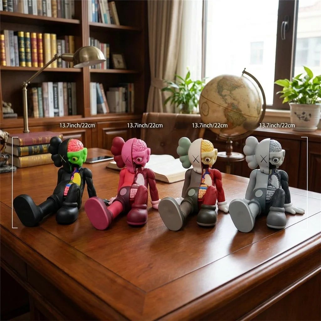 Trendy Bear Action Figurine Kawaii Automotive Interior Sculpture Cute Action Figurine Toy Statue Home Decor Desk Ornament Gift