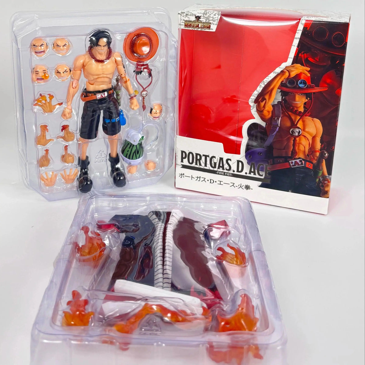 Bandai SHF One Piece Fire Fist Ace Action Figure - Collectible Model Toy Doll Ornament for Birthday Gift