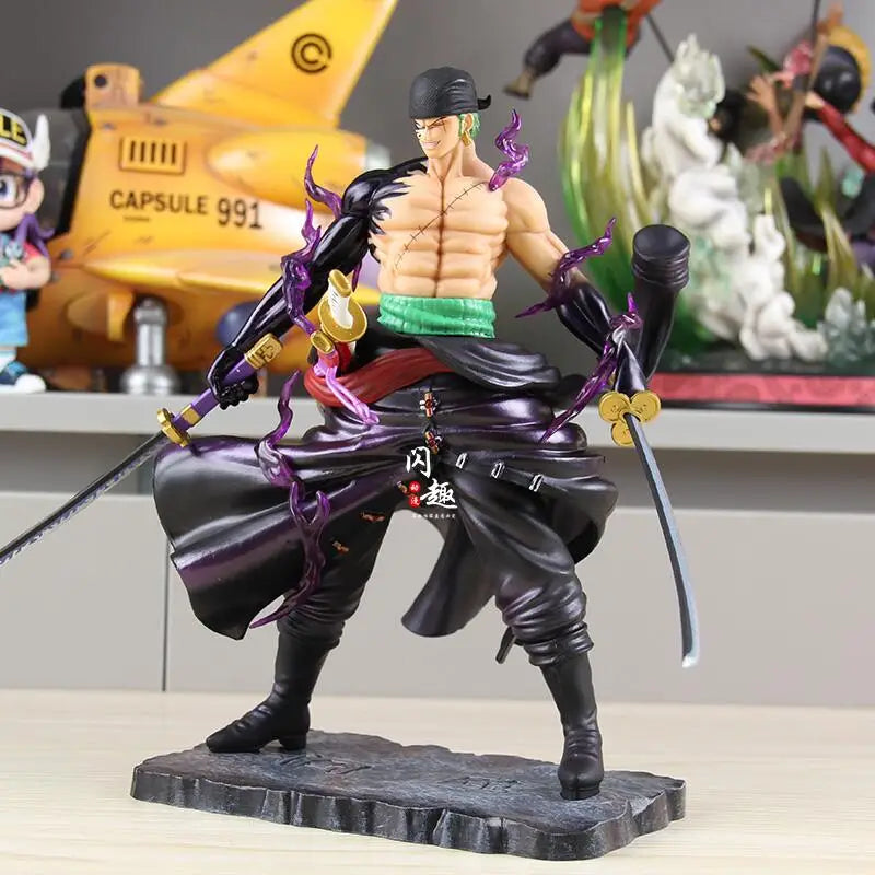 Shanqu One Piece Roronoa Zoro Standing Figure With Enma Sword Anime Statue Two  Desktop Ornament Gift For Anime Fans