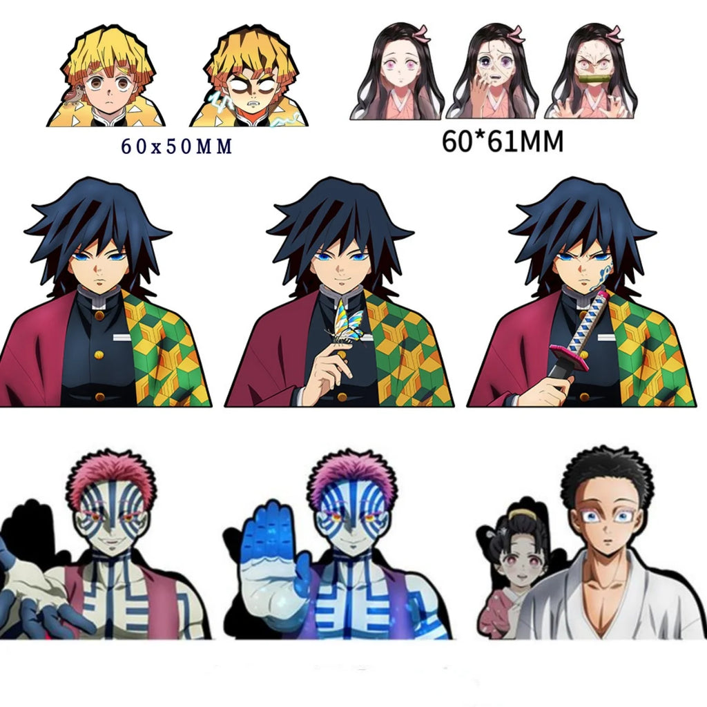 Creative Demon Slayer Sticker Women's Wear Tanjirou Zenitsu Inosuke Funny Anime  Waterproof Laptop Trunk Sticker phone sticker