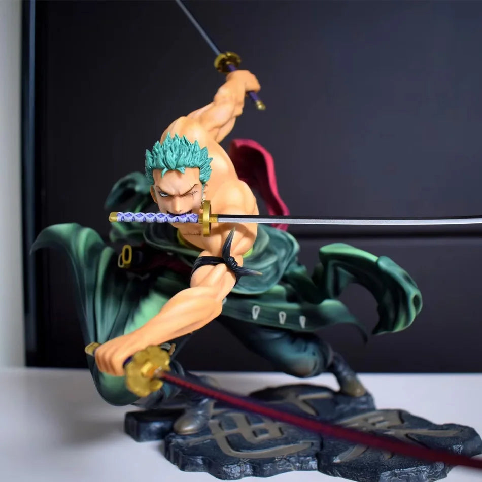 Hot 10cm One Piece Anime Figure GK Roronoa Zoro Three-blade Sa-maximum Manga Anime Statue Action Figure Collection Model Gifts