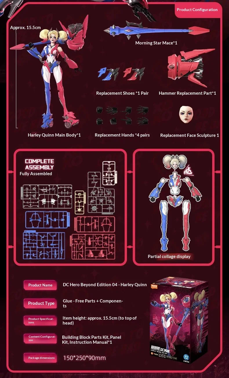 New Hot Blokees Dc Comics Nightwing Harley Quinn Figure Model Kit Buildable Toys Anime Collectible Figure Gift For Boys Girls