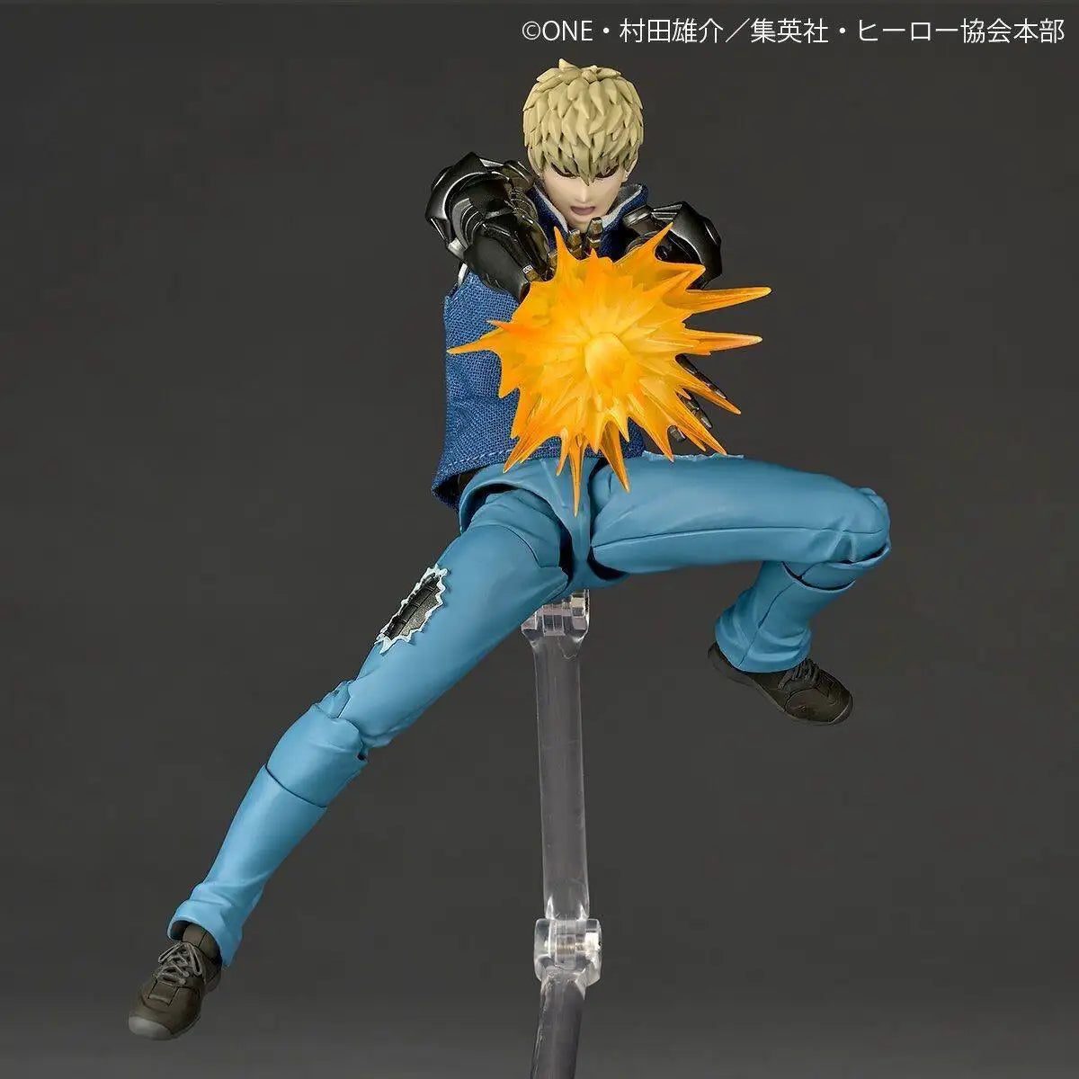 18cm Ko Revoltech Amazing Yamaguchi Genos Action Figure One Punch Man Articulated With Swappable Heads Hands Bonus