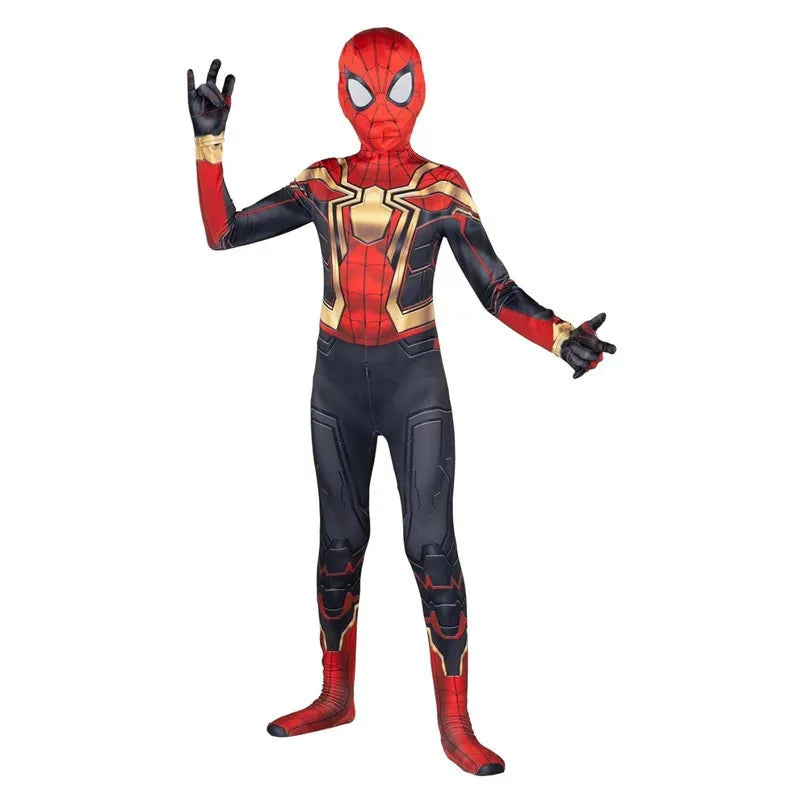 Halloween Role‑Play Bodysuit Stretchy Full Jumpsuit With Headcover Hero Themed Outfit For Cosplay Enthusiasts