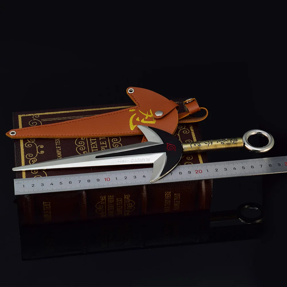 18cm/30cm Naruto Namikaze Minato Weapon The Art of FlyThunder God Kunai Metal Craft Model with Holster Desk Ninja Ornaments Toys