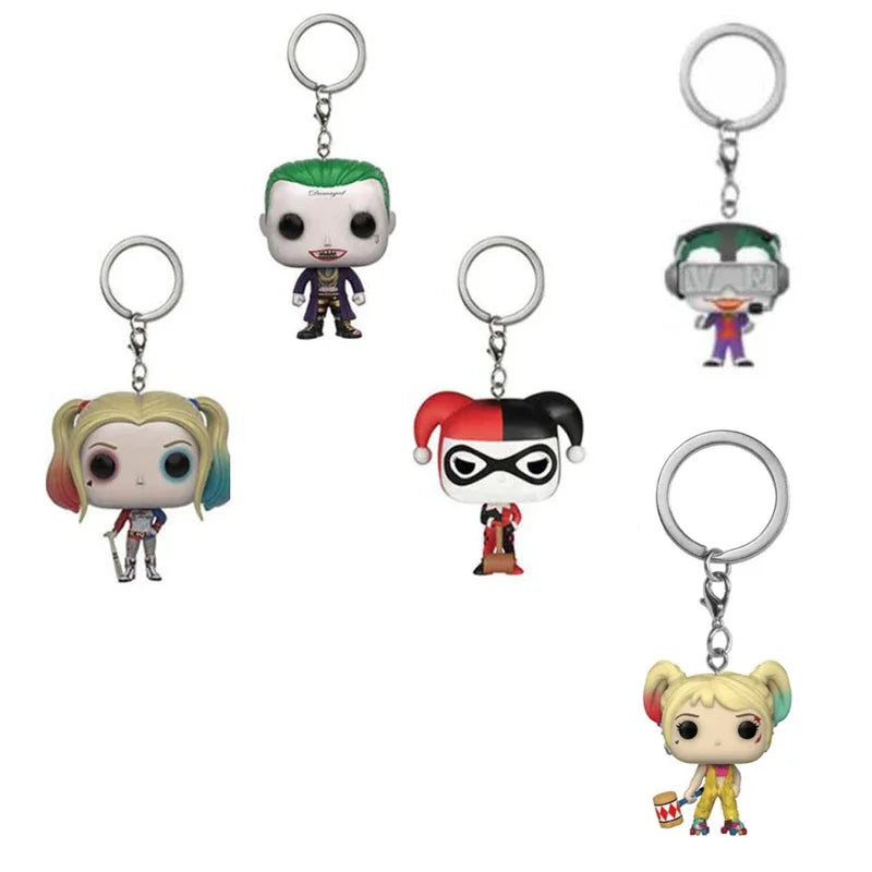 FUNKO Pop Suicide Squad The Joker Harley Quinn Pocket Pop Keychain Vinyl Action Figure Collection Model Toys For Children