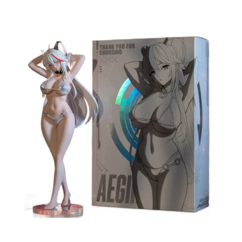 Azur Lane Aegir Anime Girl Figure Bikini Swimsuit Pvc Statue Desktop Ornament Computer Case Decoration Boxed Collectible Model