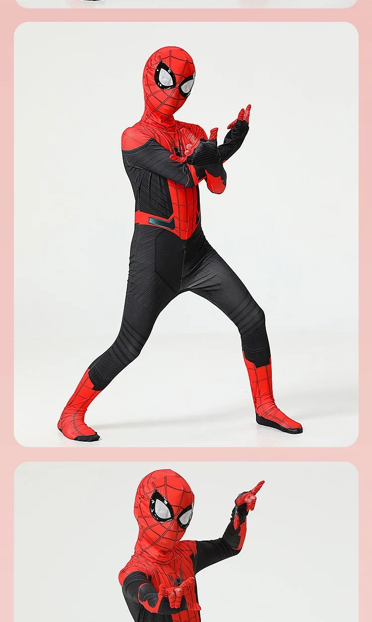 Halloween Role‑Play Bodysuit Stretchy Full Jumpsuit With Headcover Hero Themed Outfit For Cosplay Enthusiasts