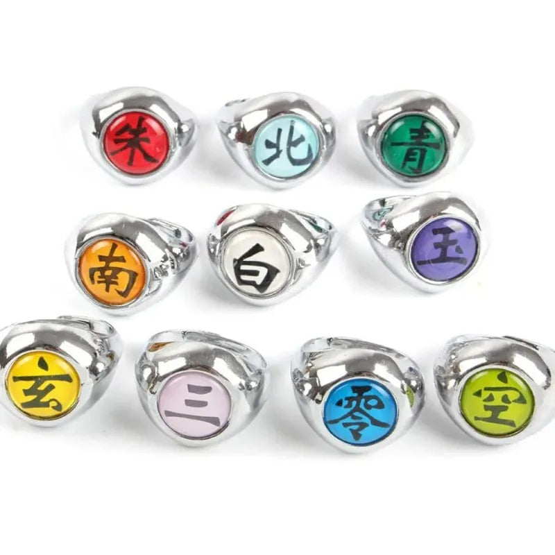 Hot Anime Ring Cosplay Akatsuki Itachi Pain Metal Finger Adult Ninja Props Accessories Cool  Jewelry Gift Adjustable Size