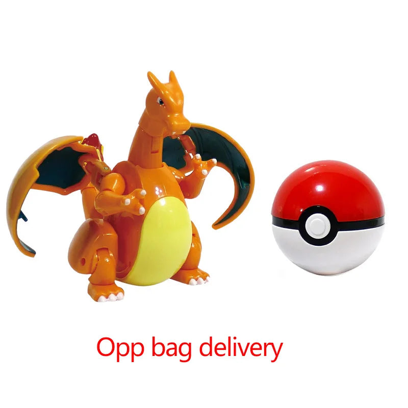 Deform Pokemon Pokeball Greninja Lucario Ball Action Figure Toy Set Mew Pikachu Dragonite Snorlax Venusaur Blastoise Elf Monster