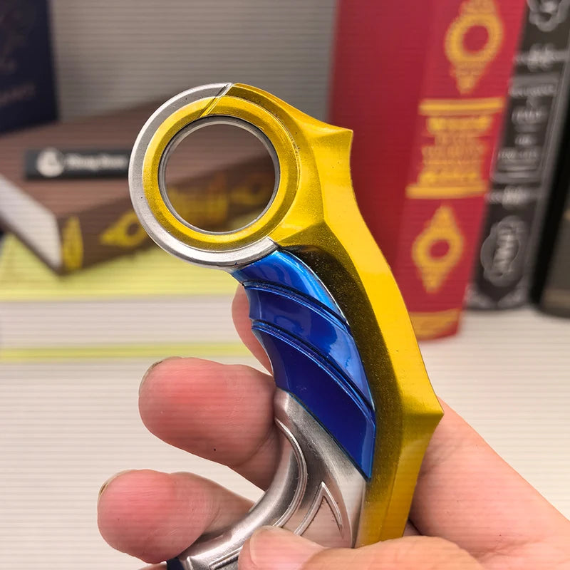 Valorant 16cm Celadon Karambit Replica Full Zinc Alloy Collectible Miniature Flipping Model Cosplay Copy Display Ornament Toys