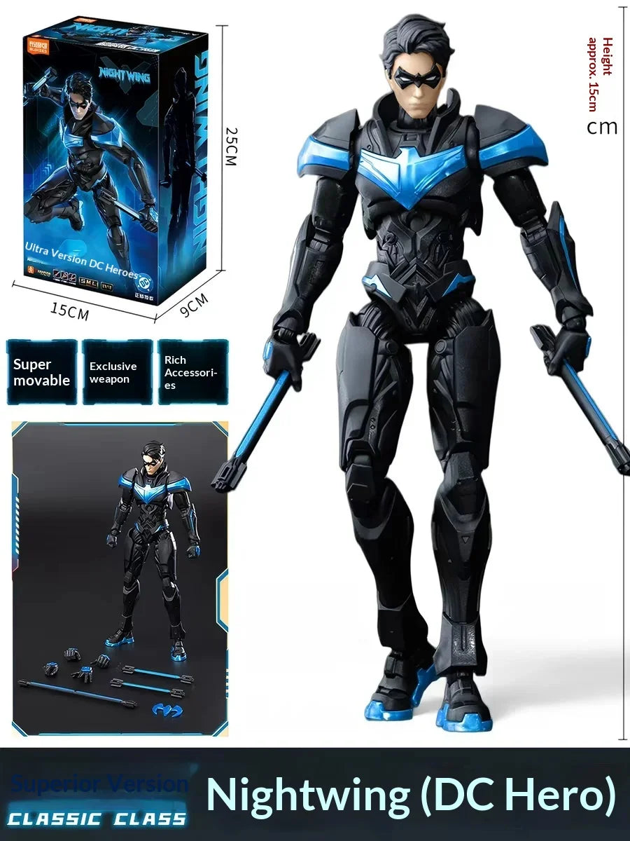 New Hot Blokees Dc Comics Nightwing Harley Quinn Figure Model Kit Buildable Toys Anime Collectible Figure Gift For Boys Girls