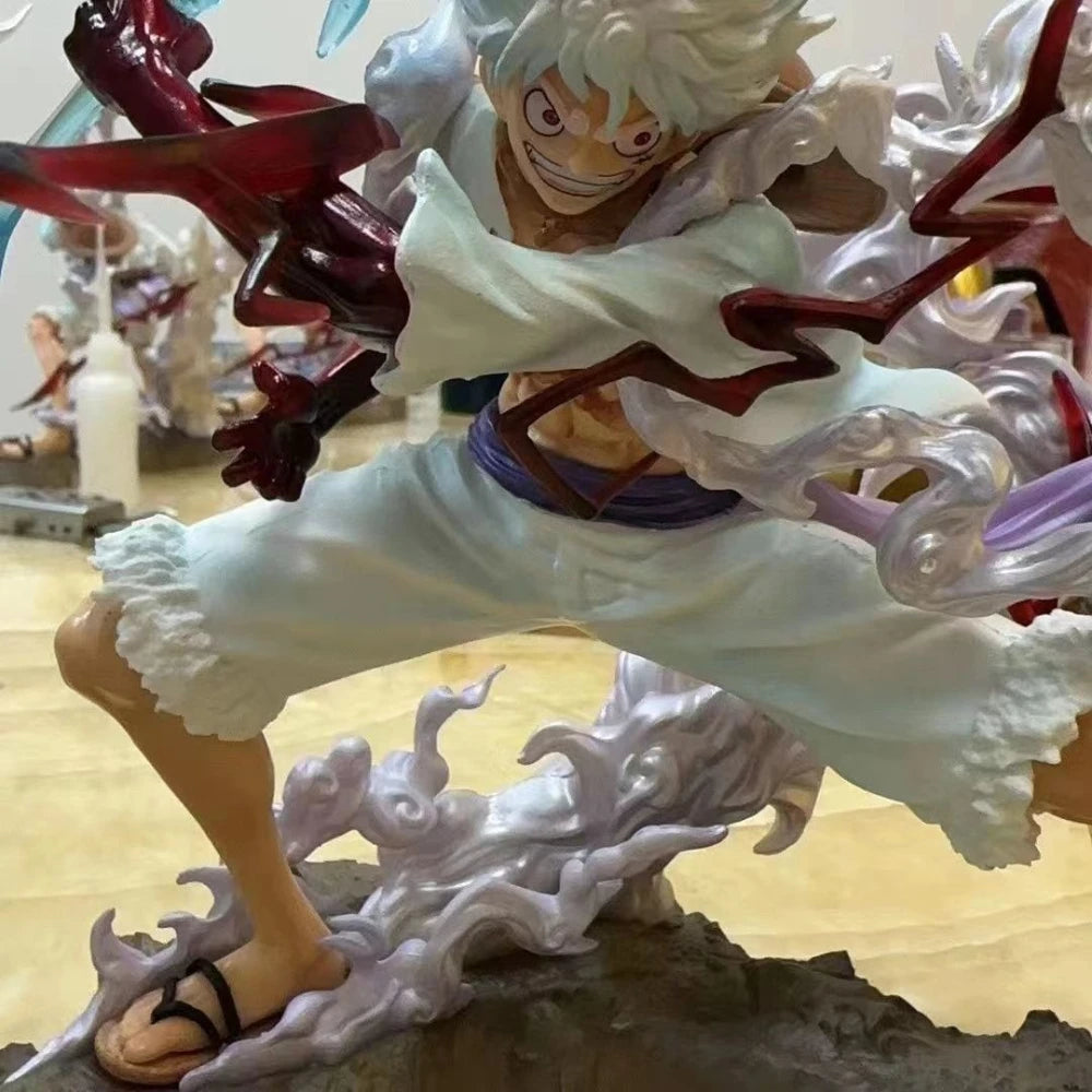 28cm/11.02in One Piece Anime Wink Studio Small Thunderbolt Nika Luffy Figures Pvc Statue Desktop Ornamen Collection Statue Model
