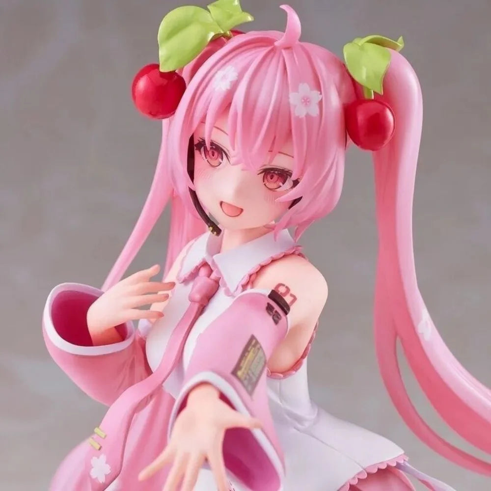 20cm Anime Virtual Singer Hatsune Miku Pink Sakura Fairy Tale Wonderland Kawaii Figure PVC Model Toys Doll Gifts