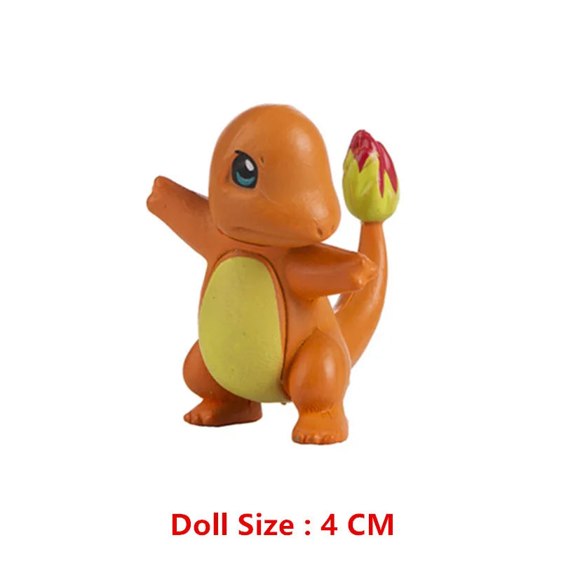 Pokemon Cartoons Anime Figure Pikachu Charmander Eevee Squirtle Cosplay Toys Model Figure Collection Dolls Birthday Gift