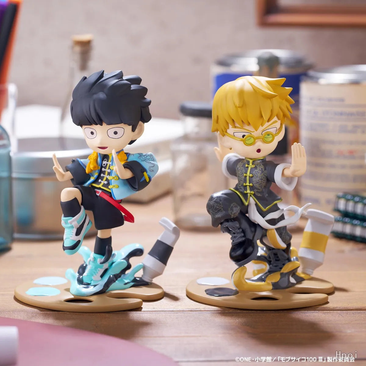 Anime Mob Psycho 100 Figures Gk Reigen Arataka Q Edition Kawaii Standing Palm Series Model Doll Desktop Ornament Collectible Toy
