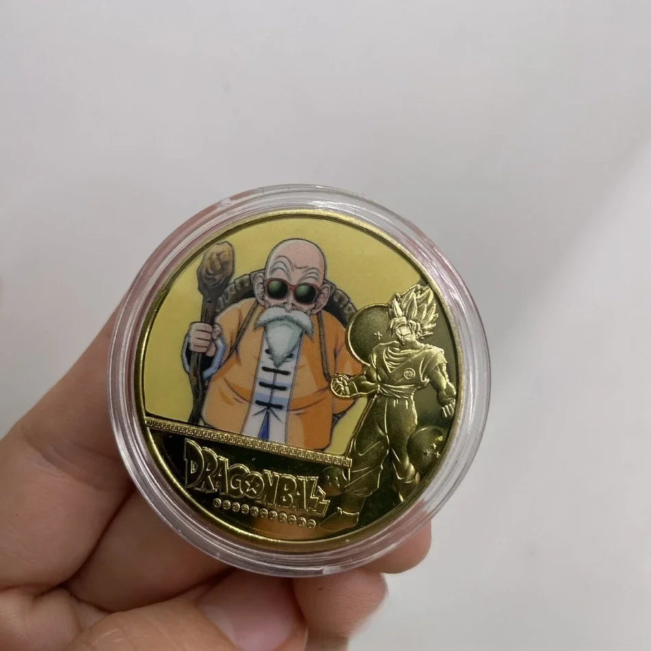 10CPS2026 New Dragon Ball Z 10th Anniversary Coin Keychain Metal Crafts Die-casting Sticker Badge Bag Pendant Accessories