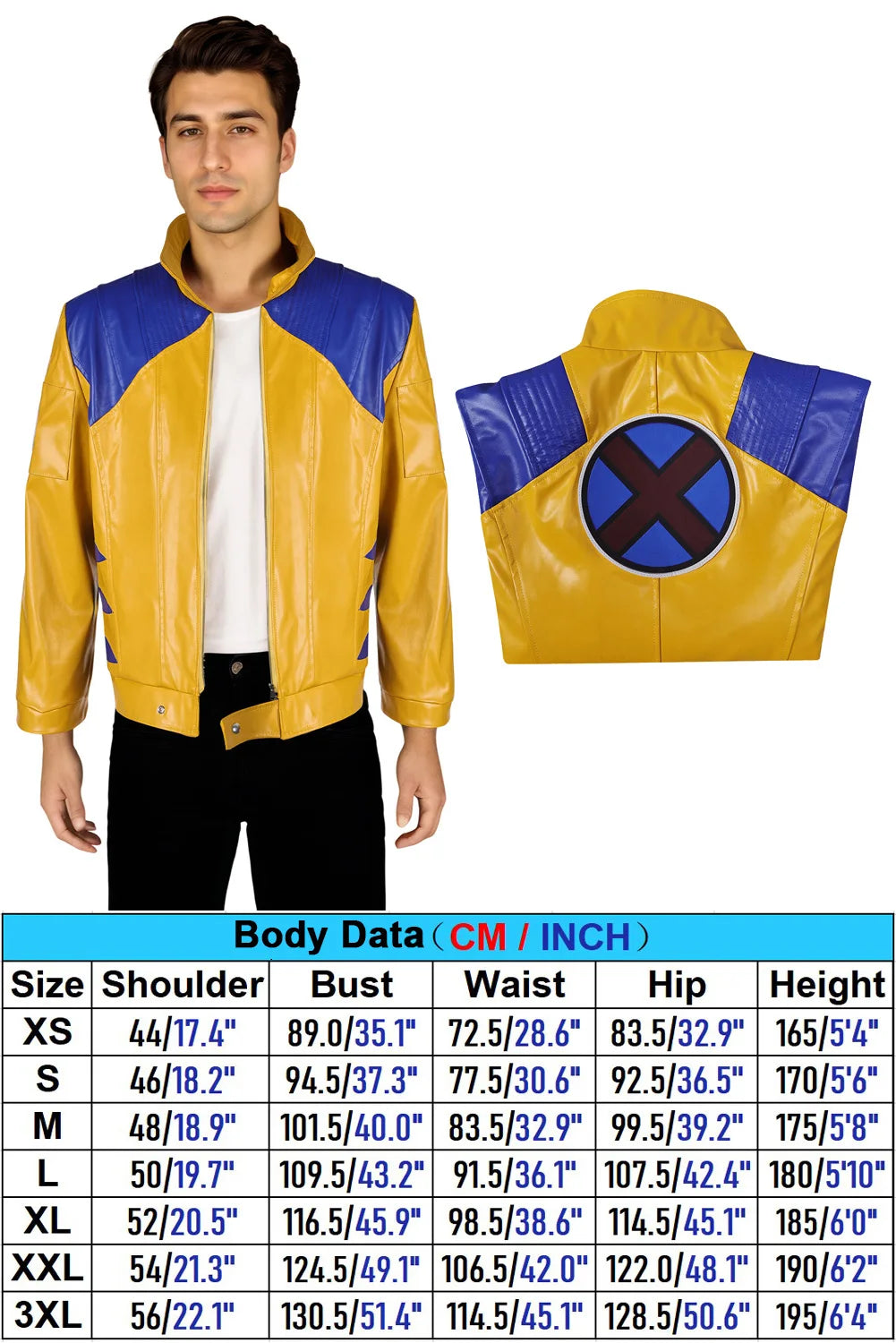 Fantasia Wolf Logan Cosplay Yellow Casual Jacket Game Rival Superhero Disfraz Costume Adult Men Halloween Carnival Party Clothes