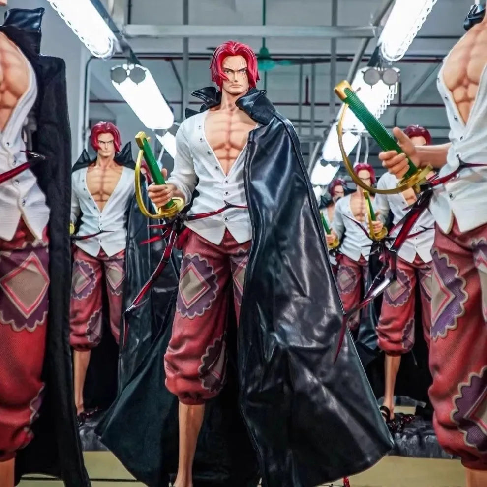 Anime Jt Statue 70cm One Piece Red Hair Shanks Four Emperors Large Gk Model Action Figures Pvc Toys Collectibles Ornaments Gifts
