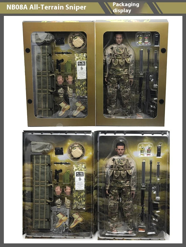 1/6 12-Inch NB07 NB08 Male Soldier Articulated Action Figure Multi-Piece Plastic Collectible Sniper With Barrett Military Models