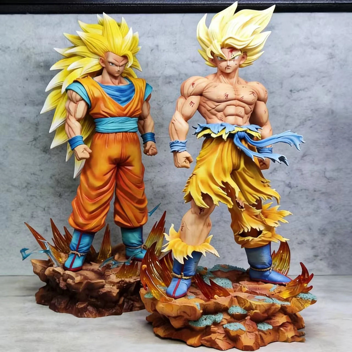 35cm/13.78inch Dragon Ball Z Son Goku Ssj3 Figure LED base Super Saiyan 3 Goku Pvc Action Figures Collection Model Toys Gifts
