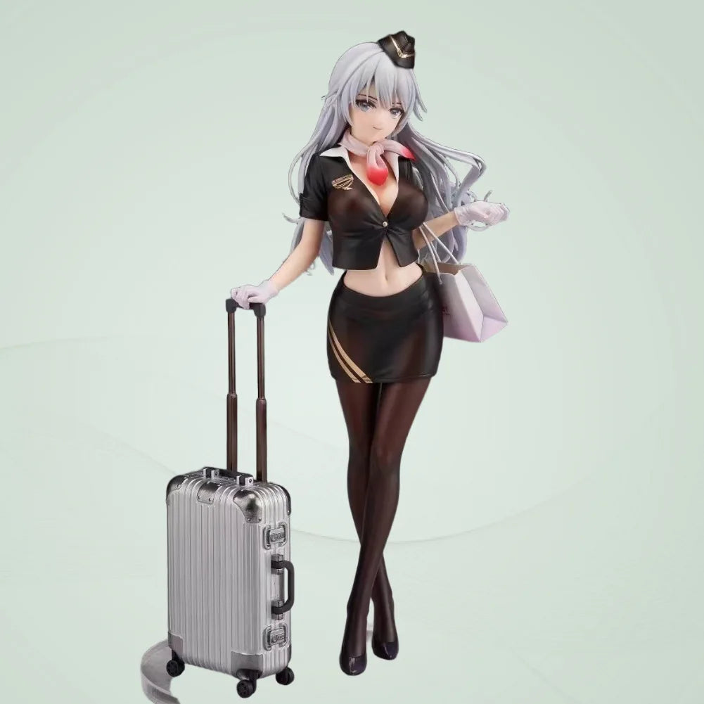 Original Painting of Beautiful Anime Handmade Decoration Stewardess Su Yuan Shizhi Uniform Animation Handmade Model