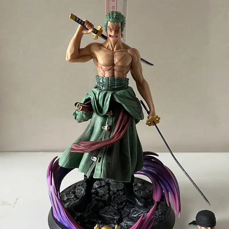 One Piece Phantom Roronoa Zoro Three-Sword Style Anime Figure Handmade Model Action Figure Model Statue Collection Desktop