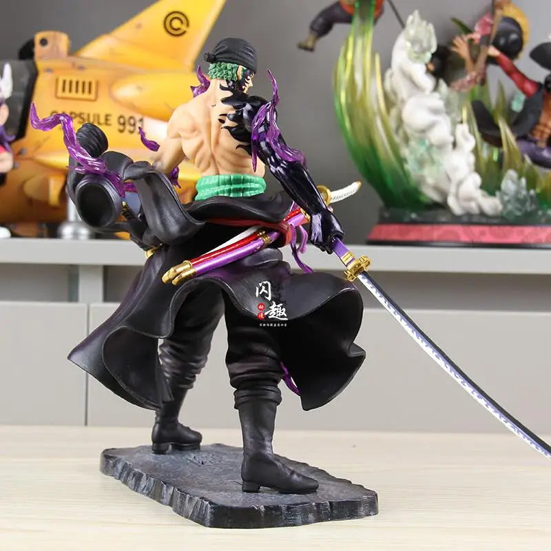 Shanqu One Piece Roronoa Zoro Standing Figure With Enma Sword Anime Statue Two  Desktop Ornament Gift For Anime Fans
