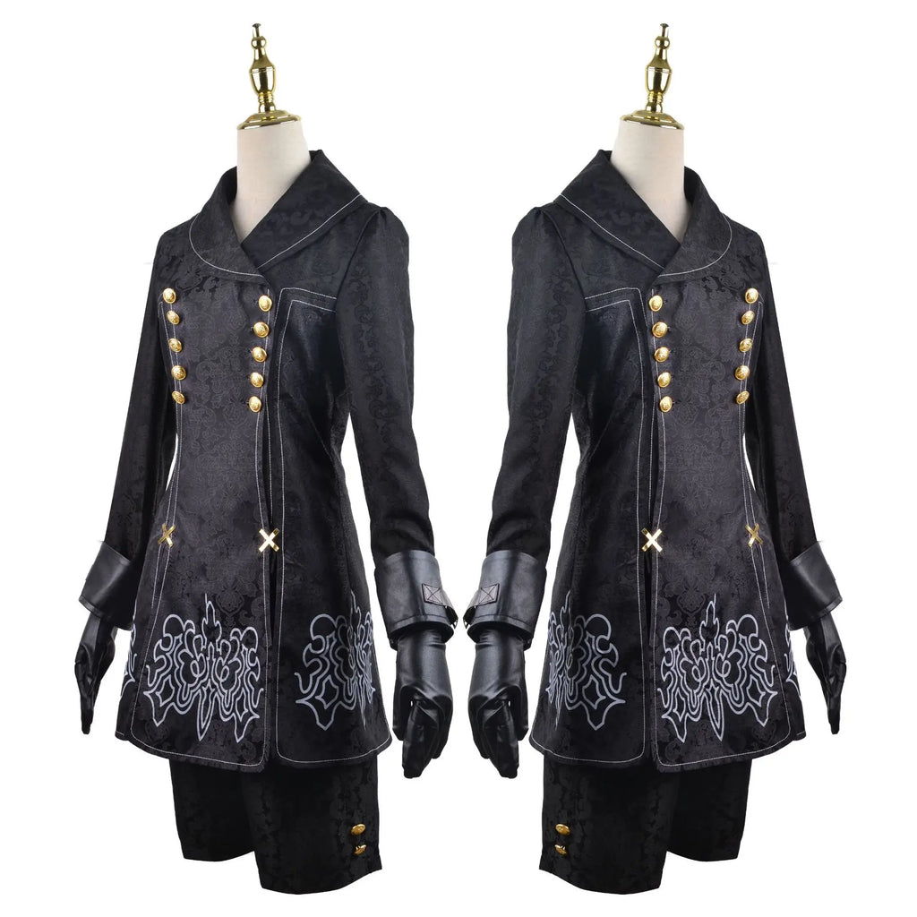 Anime Nier Automata Cosplay 9S Yorha 2B Cosplay Suit Male Women Outfit Wig Disguise Costume Plus Size Fancy Party Black Dress