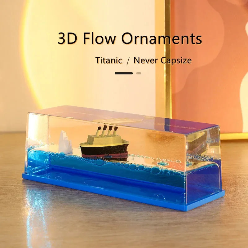 Thousand Sunny Floating Ship Fluid Liquid Barco Ship Going Merry One Piece Floating Boat Desk Decoration House Decor Toy Gift