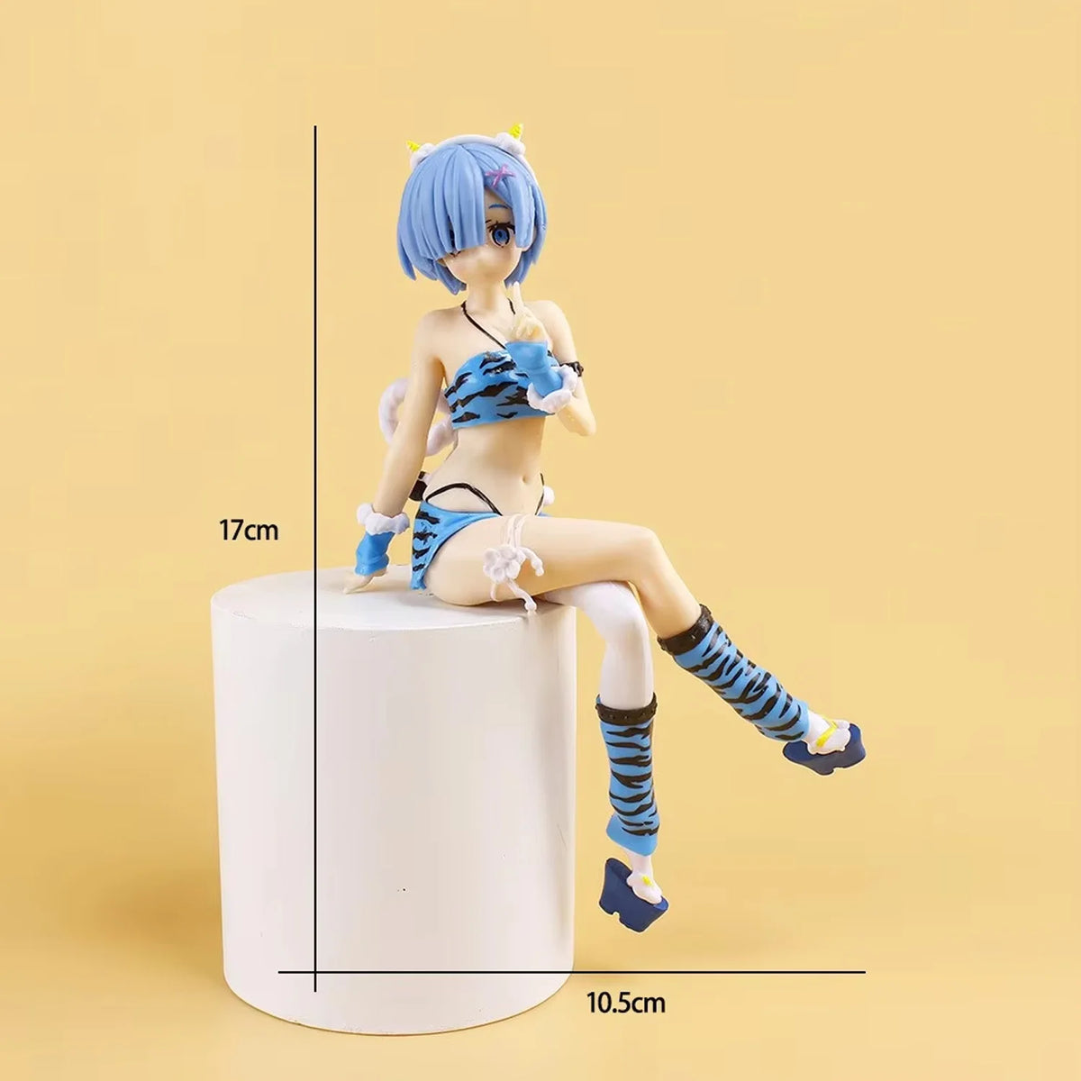 Rem Ram Emilia Anime Character Figure Statue, Detailed Painted Desktop Collectible Ornament for Shelf Display & Gifting