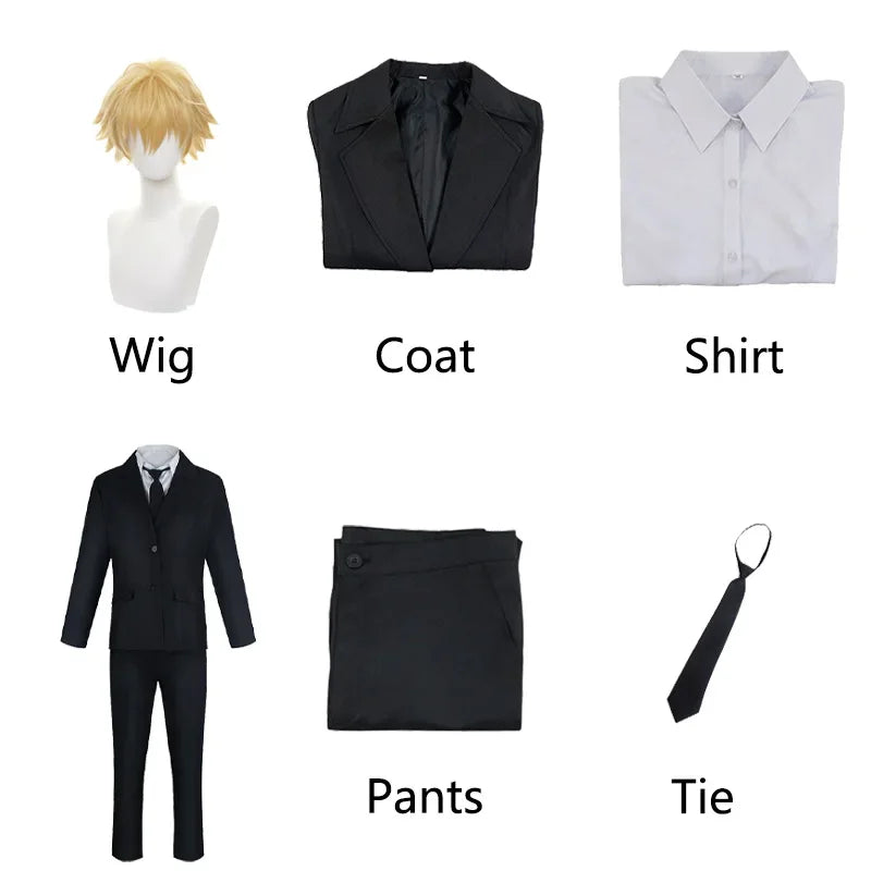 Anime Denji Hayakawa Aki Cosplay Chainsaw Man Cosplay Costumes Denji Hayakawa Aki Uniform Suit Wig Halloween Party Cos Adult Men