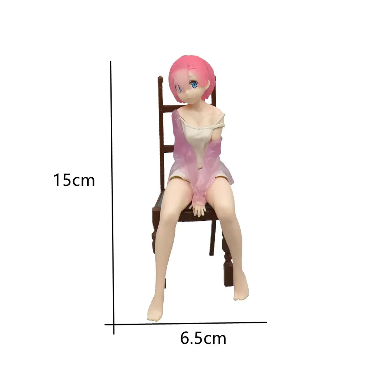 Rem Ram Emilia Anime Character Figure Statue, Detailed Painted Desktop Collectible Ornament for Shelf Display & Gifting